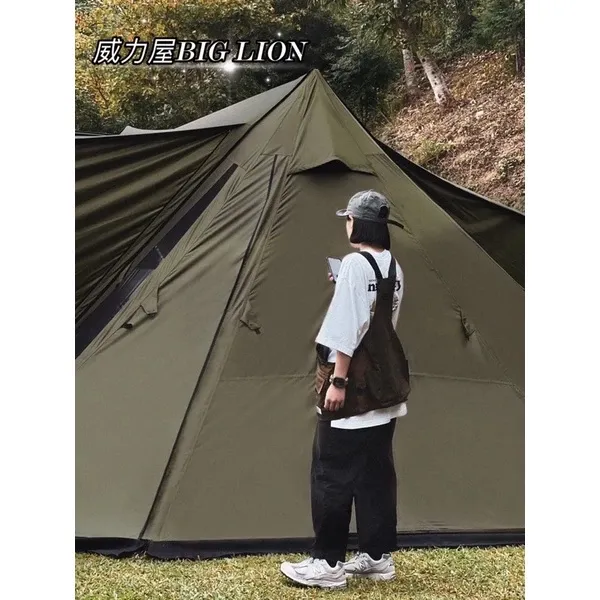 BIG LION威力屋 47雙峰帳篷〈軍綠〉MIT台灣製造 四季帳篷「EcoCAMP｜艾科戶外」