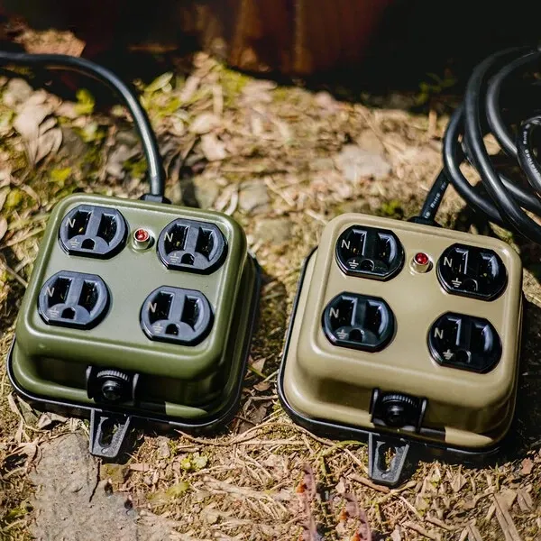 ADAMOUTDOOR｜戶外延長動力線 5M｜10M｜15M｜20M｜2M金屬4座延長線｜台灣製造通過新版安規認證｜艾科