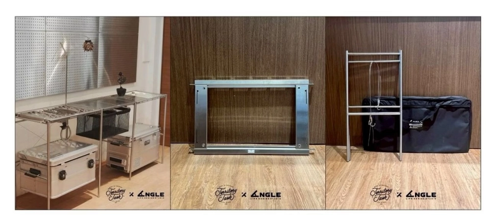 ANGLE × TT ｜ 快銀系列 QuickSilver ｜ 模組化平台｜擴展置物架組+可調式桌框 套組