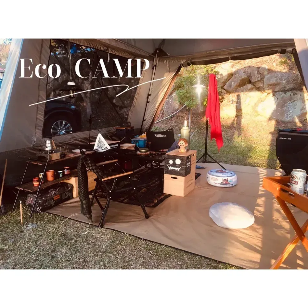 BIG LION威力屋 320客廳天幕兩用帳篷 BL-320〈米白＋鐵灰配色／黑膠款〉《EcoCamp艾科戶外│中壢》