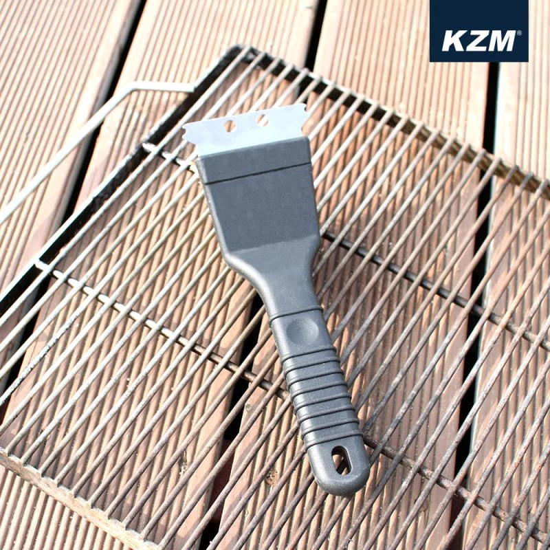 【綠色工場】KAZMI 不鏽鋼炭火夾+烤網清潔銅刷鏟組 (K5T3G008) 不鏽鋼304 鋼刷 烤肉夾 炭夾 露營