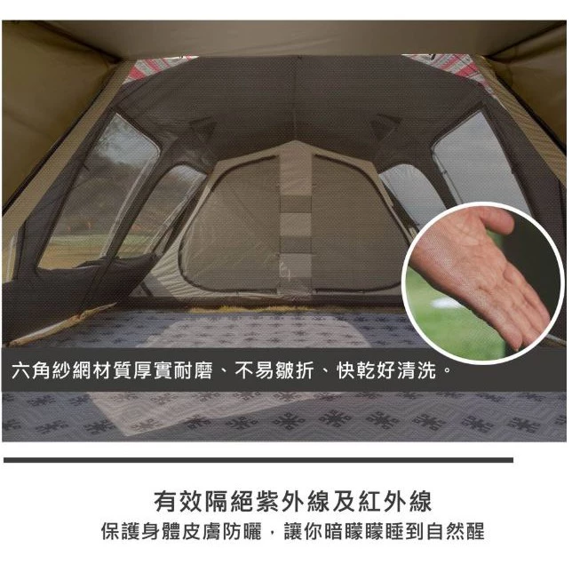 Outdoorbase彩繪天空 4D歡樂別墅帳篷【綠色工場】SKYPAINTER 一房一廳 隧道帳 黑膠帳 別墅帳