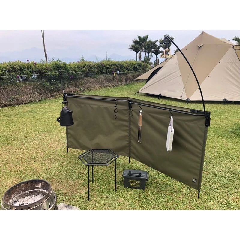 【綠色工場】附月掛組鐵 鉄 Iron Work 鐵陣幕 軍風露營 擋風布 露營佈置 美學 掛架 戶外野餐